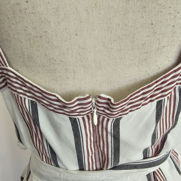 Loft Striped Ruffle Faux Wrap Dress - Picture 6 of 9